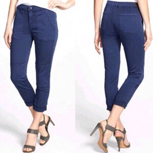 VINCE Military Rolled Trousers Pants Deep Blue 26